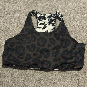 Cow/Leopard print swim top